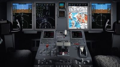 Control panel in cockpit