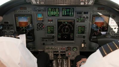 Control panel in cockpit