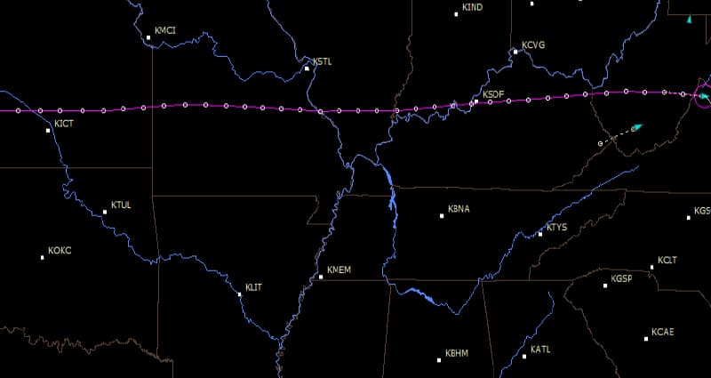 Airplane flight map