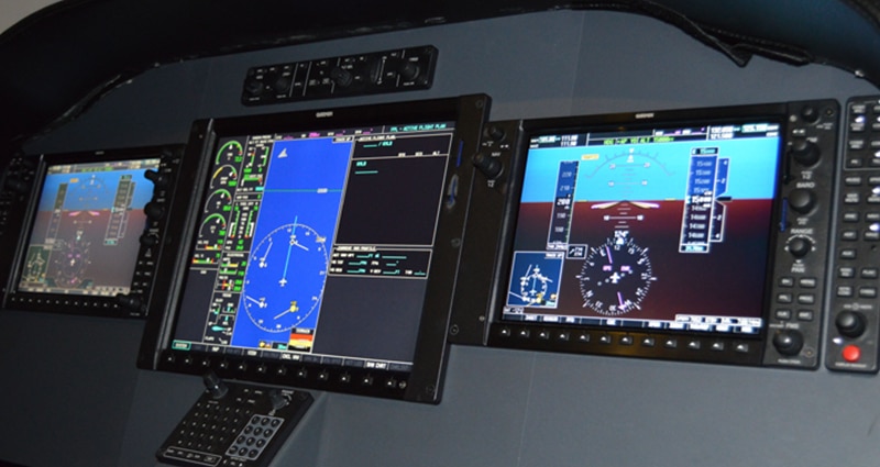 Three aircraft screens