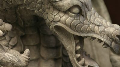 Close up of dragon sculpture
