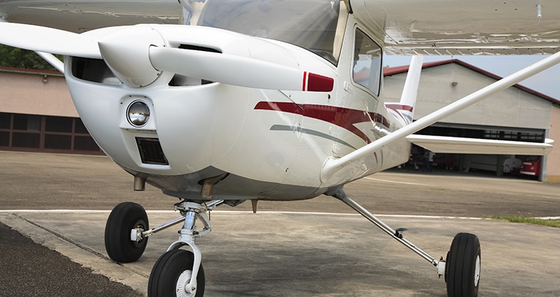 airplane at hangar