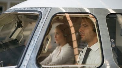 Pilots flying an airplane