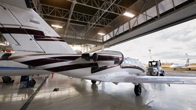 aircraft in the hangar