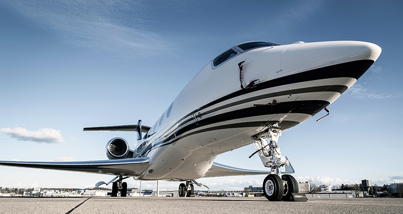 business aircraft at airport