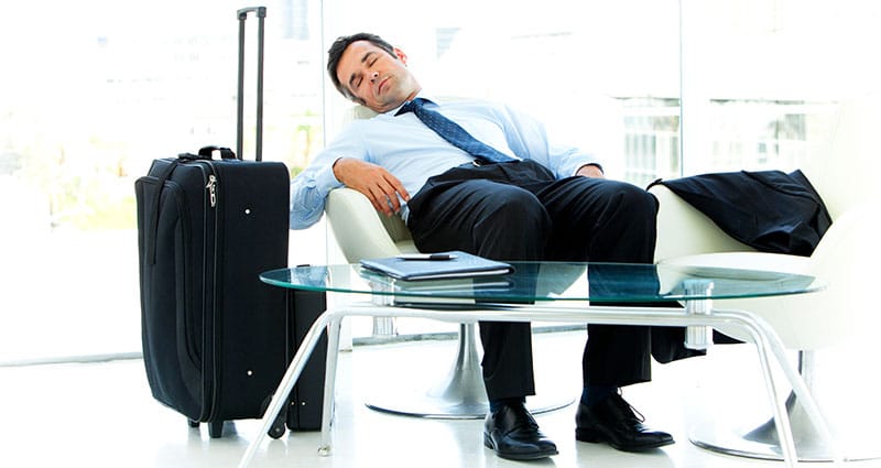 businessman with jet lag