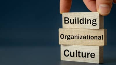 Building Organizational Culture blocks stacked