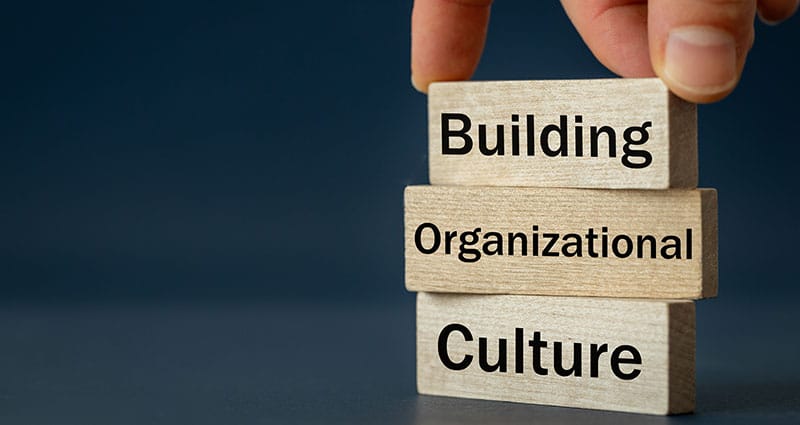 Building Organizational Culture blocks stacked